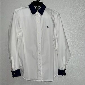 Lauren Ralph Lauren Dress Shirt on White and Blue Size Large